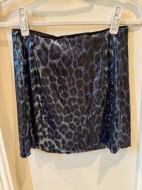 Zara Sequin Mini Skirt in Leopard